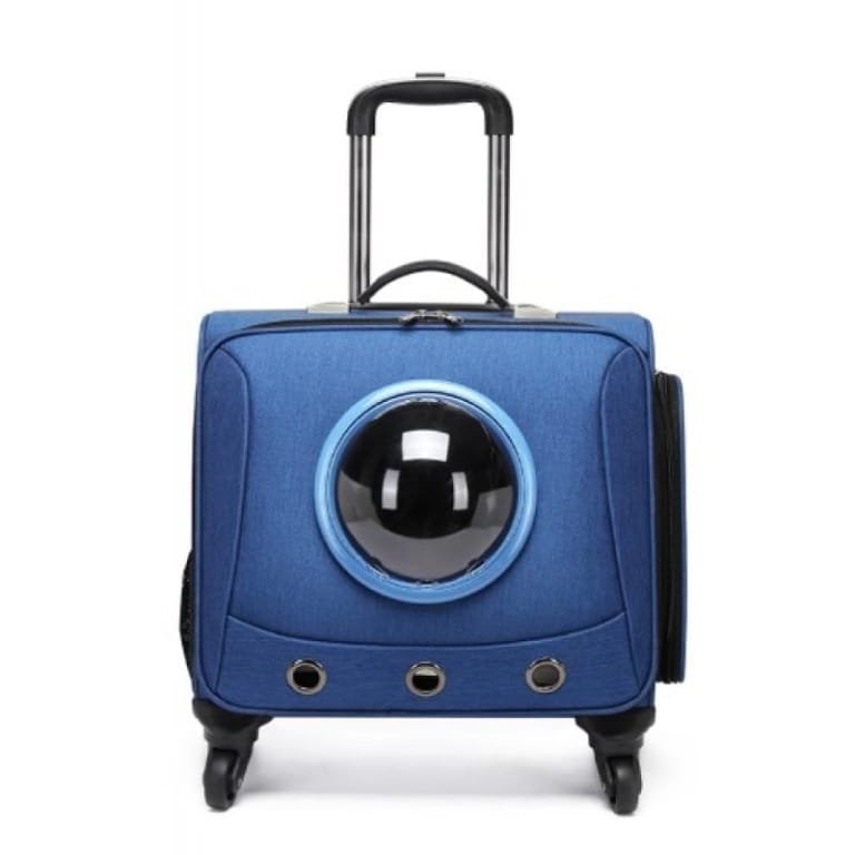 TROLLEY ΜΕΤΑΦΟΡΑΣ SUITCASE SQUARE DARK BLUE 41X26X38CM