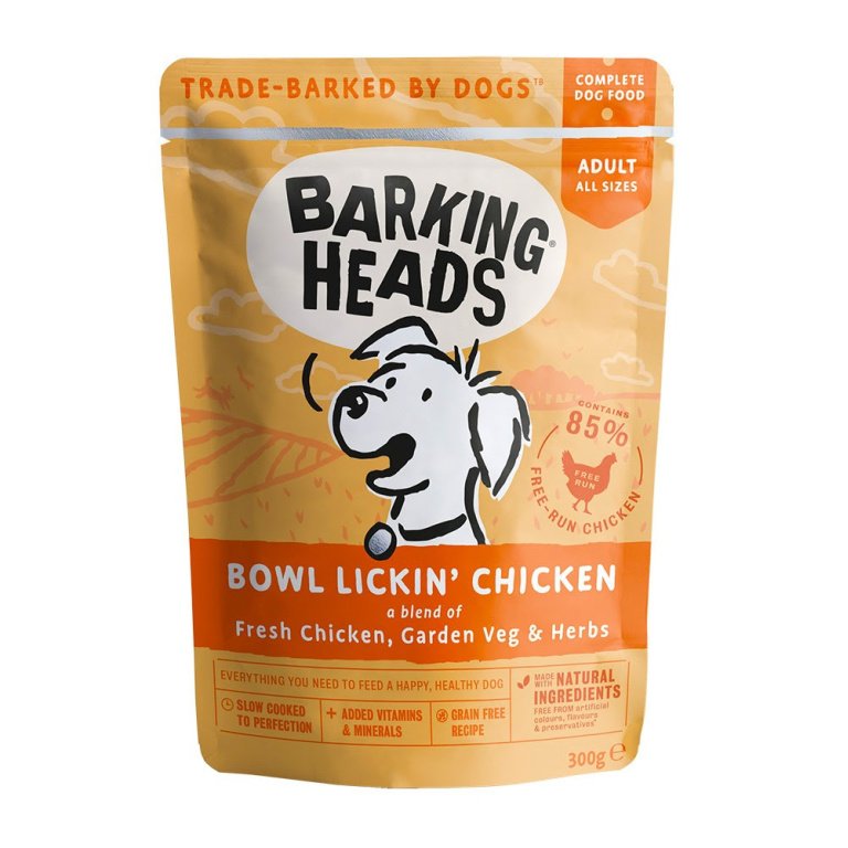 BARKING HEADS POACH BOWL LICKIN CHICKEN