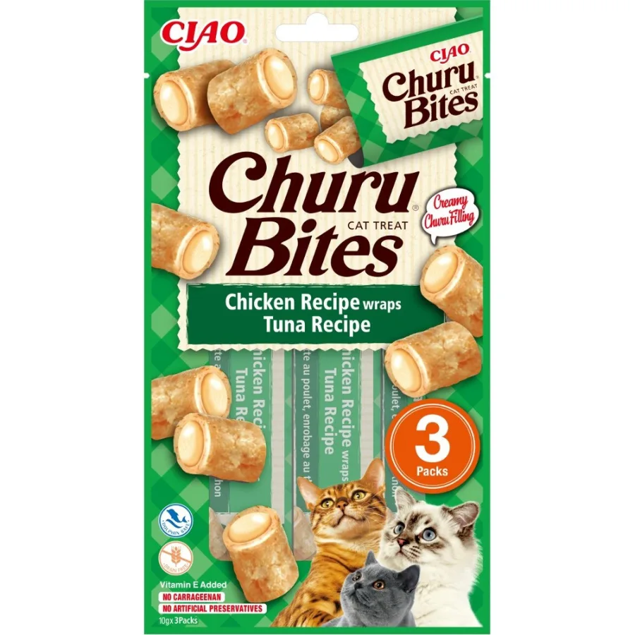 ΛΙΧΟΥΔΙΆ CHURU CAT BITES CHICKEN AND TUNA 3 X 10GR