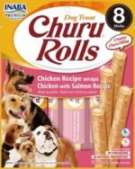 CHURU DOG ROLLS ΛΙΧΟΥΔΙΈΣ CHICKEN AND SALMON 8 X 12GR