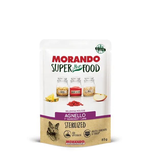 MORANDO ΦΑΚΕΛΑΚΙ ΓΑΤΑΣ ΜΕ ΑΡΝΙ ΚΑΙ SUPERFOODS STERILIZED