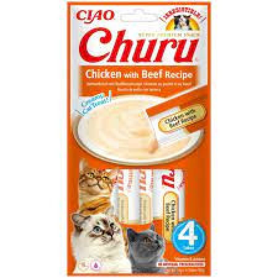 ΛΙΧΟΥΔΙΆ CHURU CAT CHICKEN WITH BEEF RECIPE 4 X 14GR