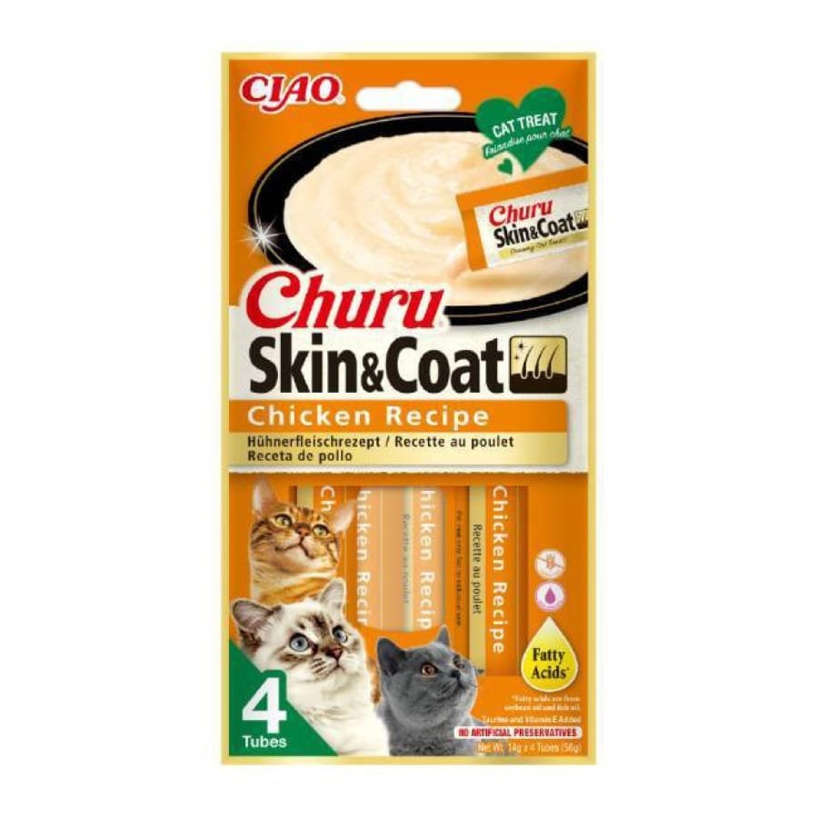 ΛΙΧΟΥΔΙΆ CHURU CAT SKIN & COAT CHICKEN RECIPE 4 X 14GR