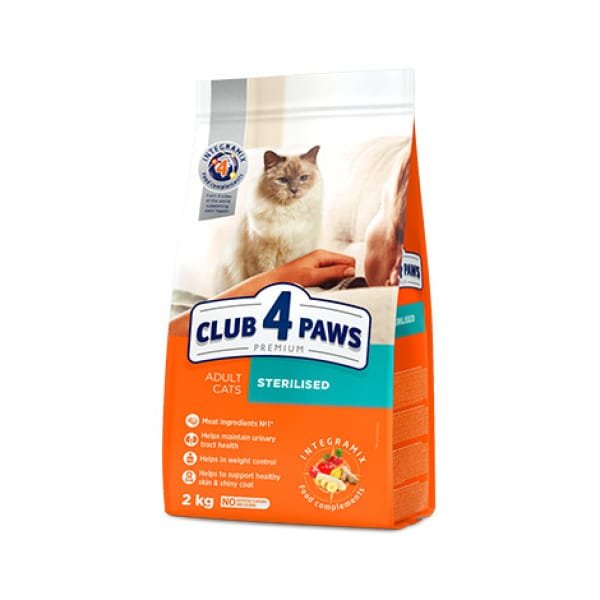 CLUB 4 PAWS ΞΗΡΑ ΤΡΟΦΗ ΓΑΤΑΣ STERILISED