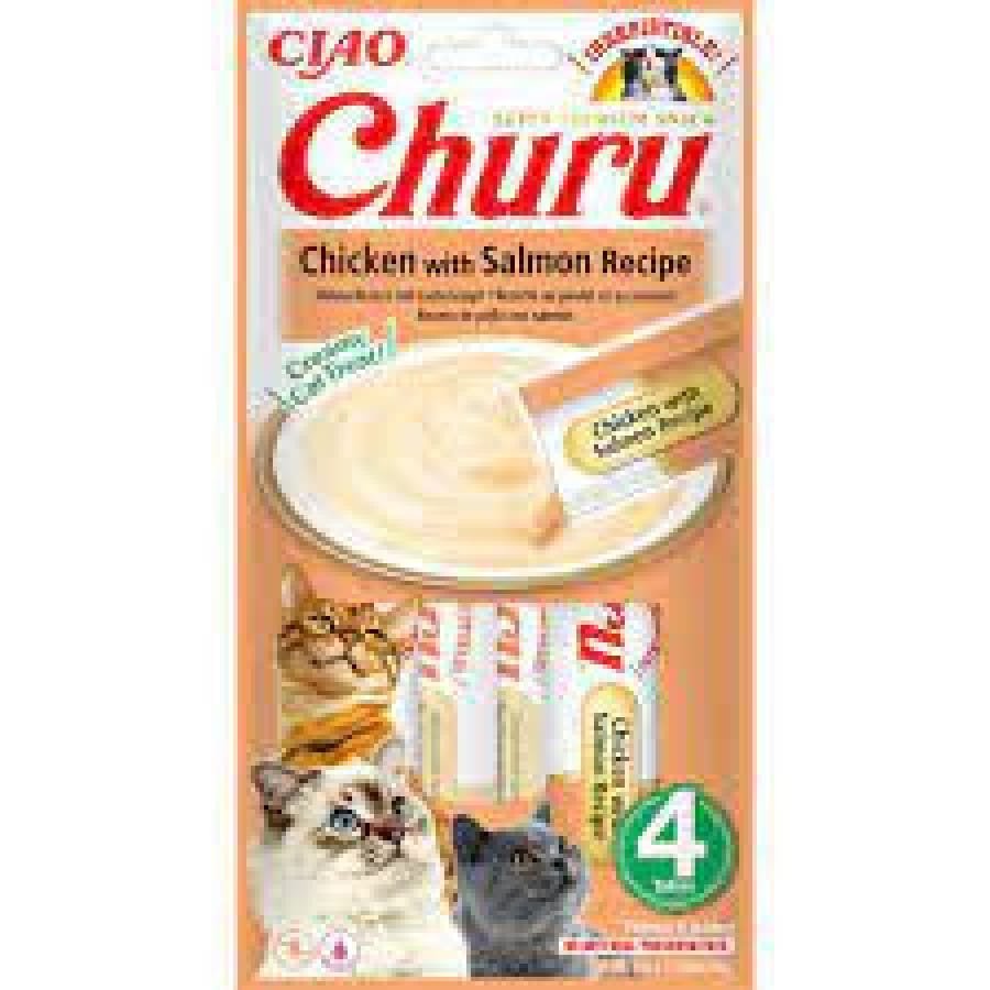 ΛΙΧΟΥΔΙΆ CHURU CAT CHICKEN WITH SALMON RECIPE 4 X 14GR