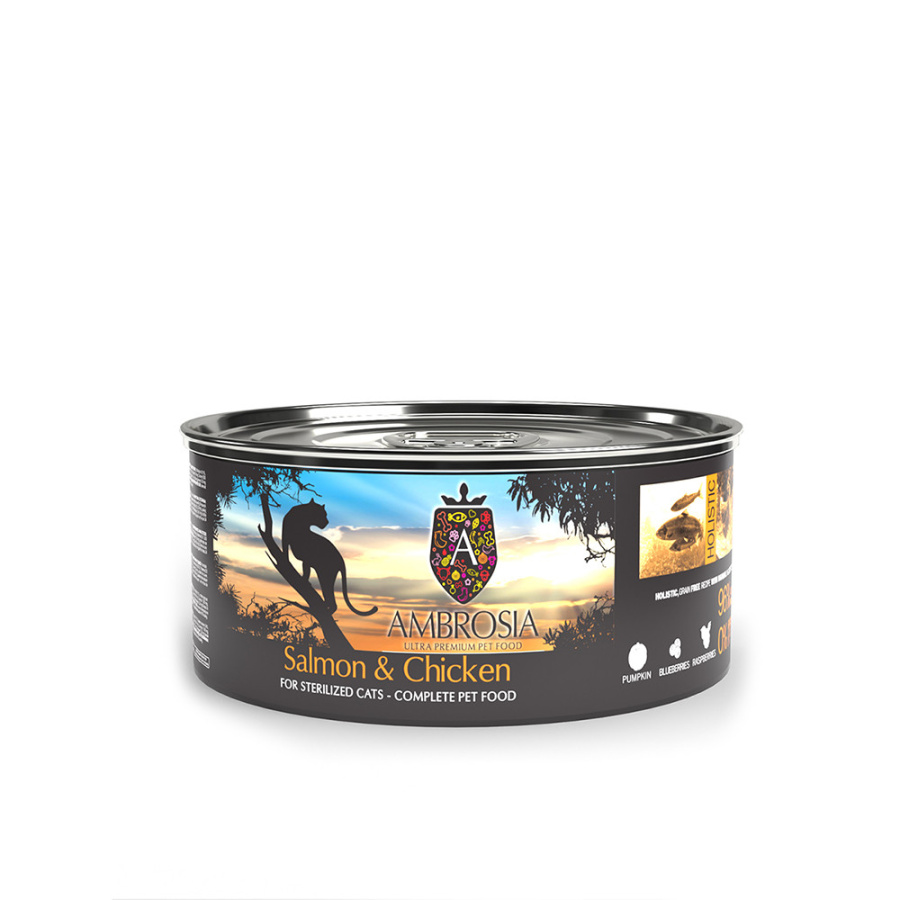 AMBROSIA GRAIN FREE STERILISED CAT CHICKEN & SALMON