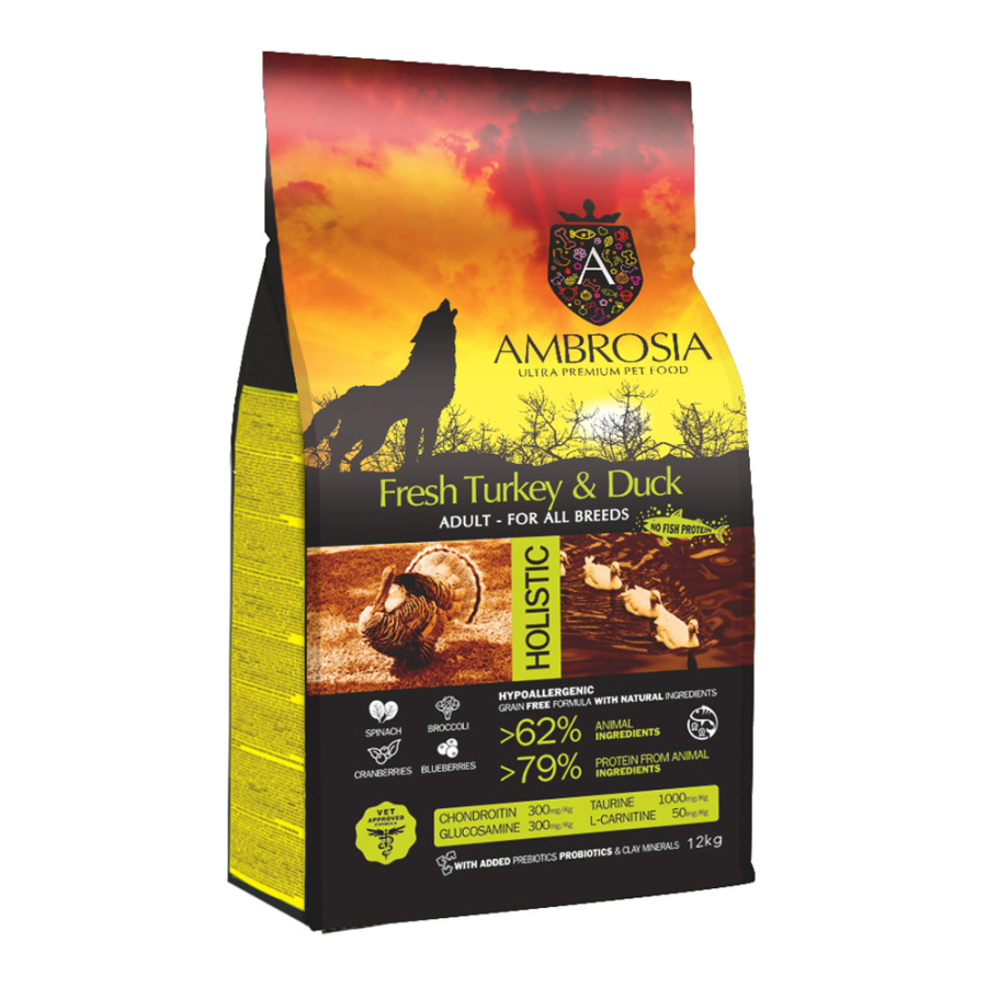 AMBROSIA GRAIN FREE ADULT TURKEY & DUCK 12KG